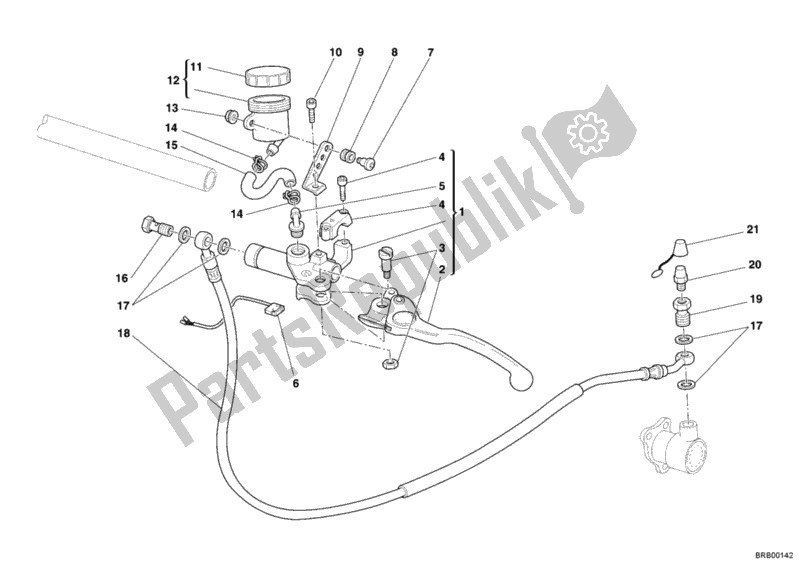 All parts for the Clutch Master Cylinder of the Ducati Sportclassic Sport 1000 2007